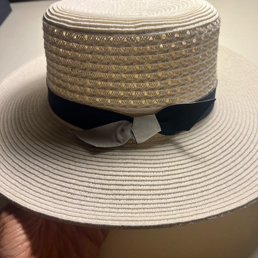 Jacquemus white Hat with Black Bow